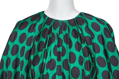 Lot 84 - A Michael Halpern green and black polka dot silk satin gown, Spring-Summer 2021