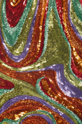 Lot 88 - A Michael Halpern multicoloured sequined evening gown, commercial collection Spring-Summer 2022