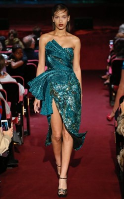 Lot 70 - A Michael Halpern sequined and lamé cocktail dress, Spring-Summer 2018