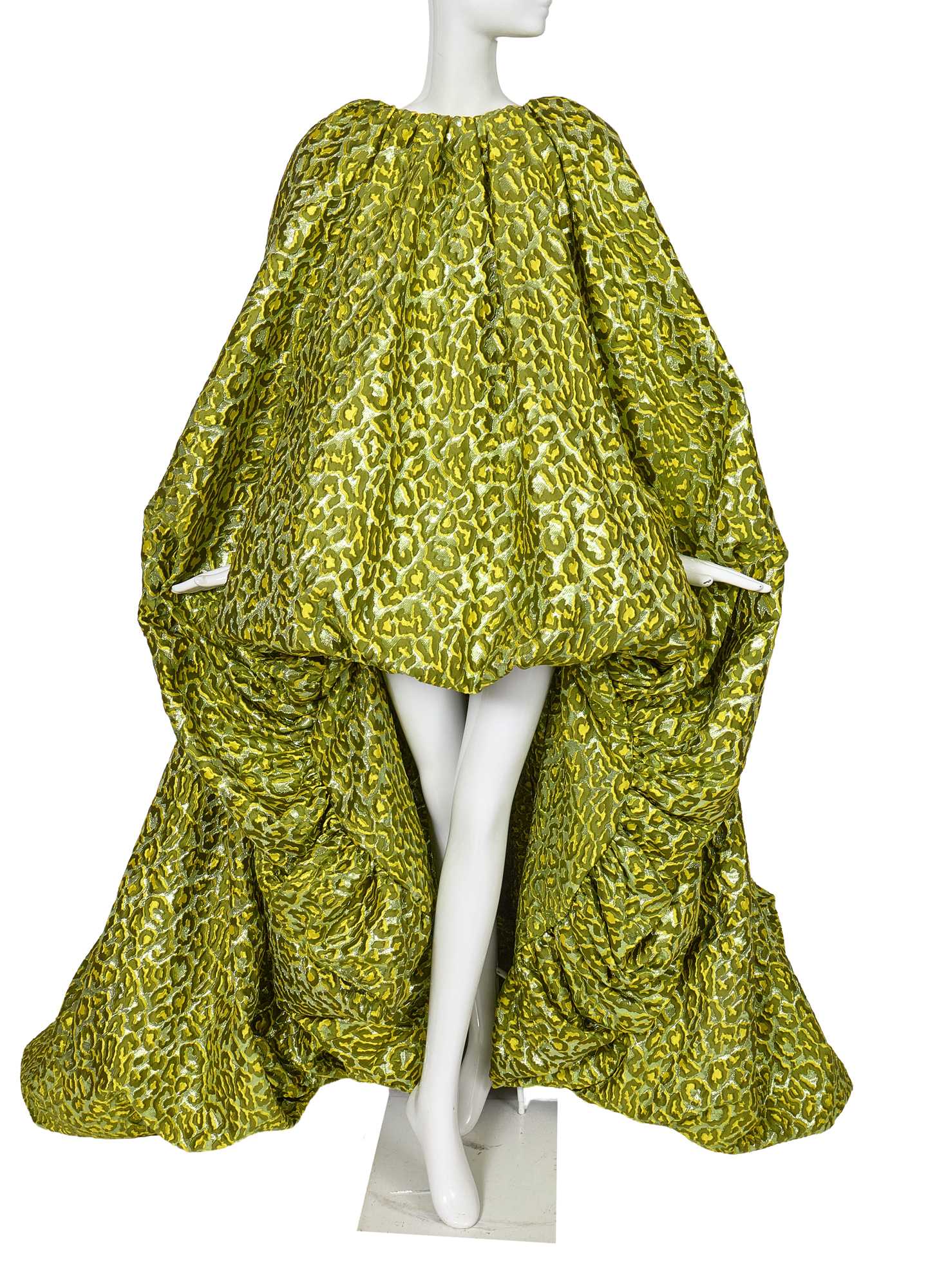 Lot 80 - A Michael Halpern green animal-spot lamé gown, Autumn-Winter 2020-21