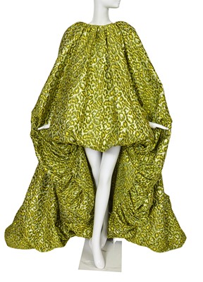 Lot 80 - A Michael Halpern green animal-spot lamé gown, Autumn-Winter 2020-21