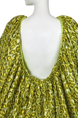 Lot 80 - A Michael Halpern green animal-spot lamé gown, Autumn-Winter 2020-21
