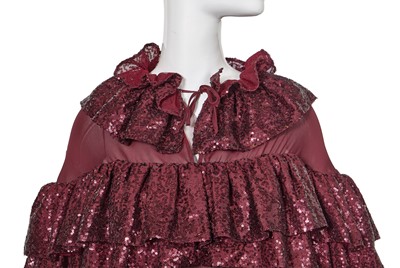 Lot 96 - A Michael Halpern green and burgundy sequin gown, Autumn-Winter 2022-23