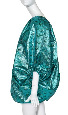 Lot 71 - A Michael Halpern blue and green lamé puffball minidress, Autumn-Winter 2018-19