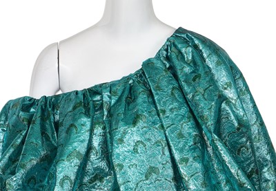 Lot 71 - A Michael Halpern blue and green lamé puffball minidress, Autumn-Winter 2018-19