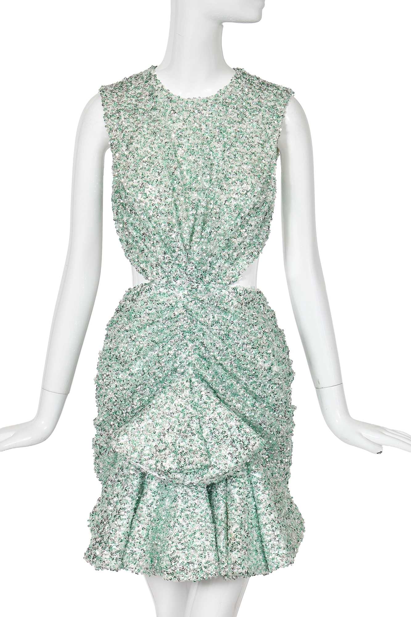 Lot 75 - A Michael Halpern seafoam sequined minidress, Spring-Summer 2020