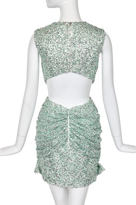 Lot 75 - A Michael Halpern seafoam sequined minidress, Spring-Summer 2020