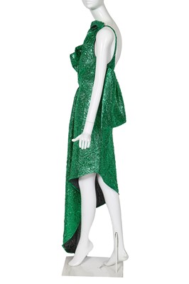 Lot 74 - A Michael Halpern green matelassé lamé dress, circa 2020
