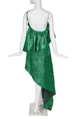 Lot 74 - A Michael Halpern green matelassé lamé dress, circa 2020