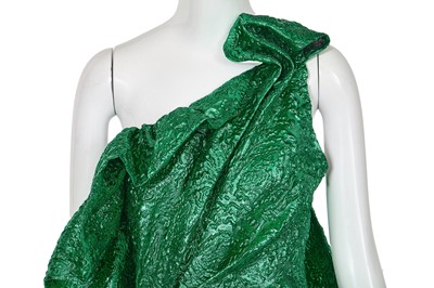 Lot 74 - A Michael Halpern green matelassé lamé dress, circa 2020