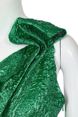 Lot 74 - A Michael Halpern green matelassé lamé dress, circa 2020