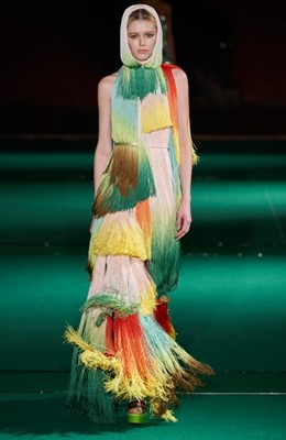 Lot 95 - A Michael Halpern fringed gown, Autumn-Winter 2022-23