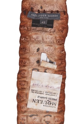 Lot 317 - An Alexander McQueen brown crocodile skin belt, Autumn-Winter 2007-08