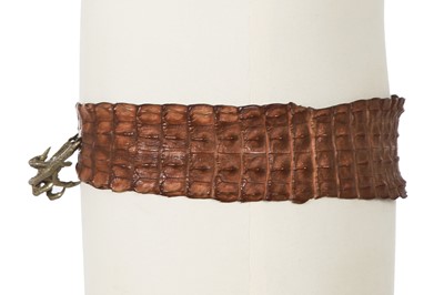 Lot 317 - An Alexander McQueen brown crocodile skin belt, Autumn-Winter 2007-08