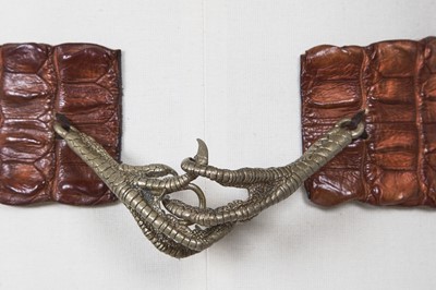 Lot 317 - An Alexander McQueen brown crocodile skin belt, Autumn-Winter 2007-08