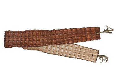 Lot 317 - An Alexander McQueen brown crocodile skin belt, Autumn-Winter 2007-08