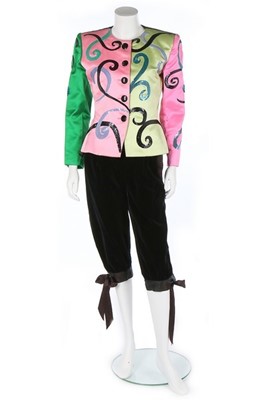 Lot 303 - An Yves Saint Laurent sequined satin cocktail...