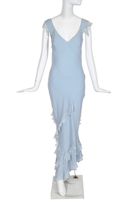Lot 204 - A John Galliano bias cut baby blue crêpe georgette evening dress, pre-collection 2005