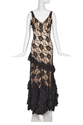 Lot 218 - A John Galliano black lace evening gown, 2000s