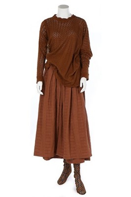 Lot 273 - A Westwood/McLaren squiggle printed brown lace-...