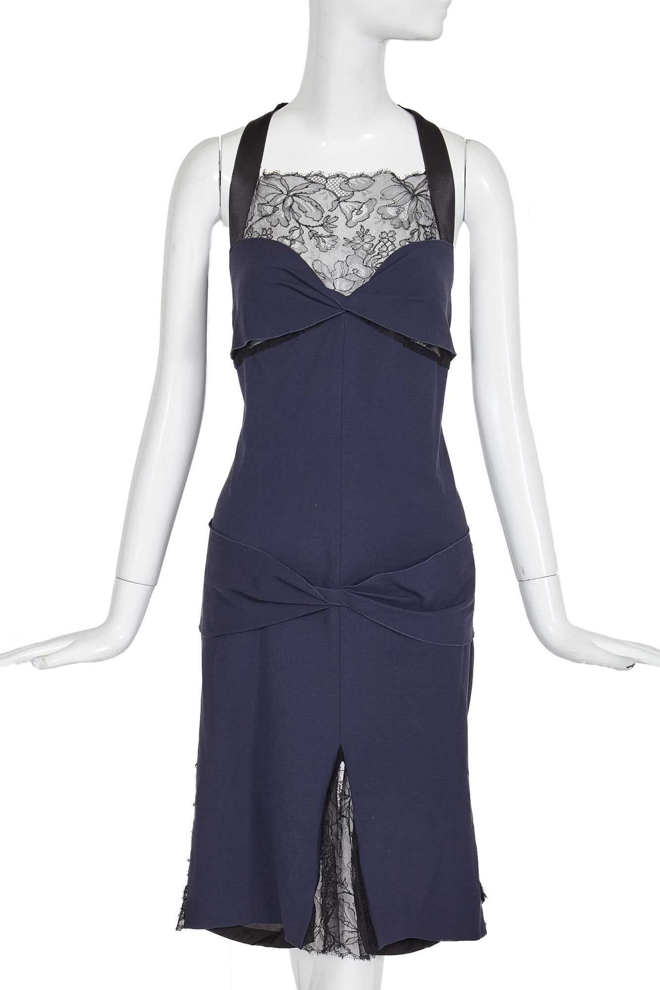 Lot 17 - A Chanel by Karl Lagerfeld navy crêpe dress, 'Coco took it from the boys' collection, Autumn-Winter 2004-05