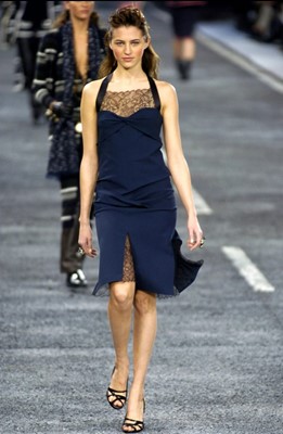 Lot 17 - A Chanel by Karl Lagerfeld navy crêpe dress, 'Coco took it from the boys' collection, Autumn-Winter 2004-05
