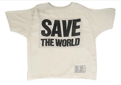 Lot 282 - A Katharine Hamnett 'Save the World' silk...