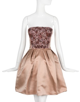 Lot 206 - A Christian Dior sequined pink satin cocktail dress, commercial collection 2012