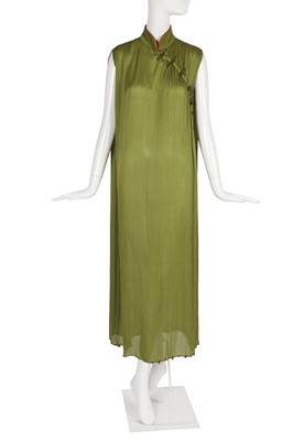 Lot 240 - A Christian Dior by John Galliano green silk dress, 'Communist/Constructivist' collection, Spring-Summer 1999