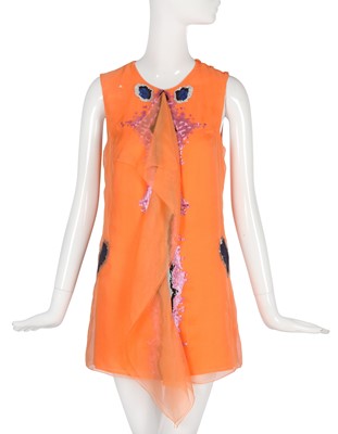 Lot 205 - A Christian Dior by Raf Simons orange chiffon cocktail dress, Spring-Summer 2013