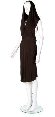 Lot 298 - An Azzedine Alaïa brown jersey dress,...