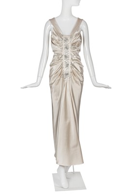 Lot 218 - A Christian Dior by John Galliano beaded ivory satin evening gown, commercial collection 2007