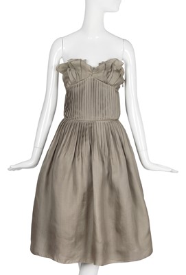 Lot 214 - A Christian Dior by John Galliano pleated grey silk gazar cocktail dress, 'Pure Glamour' collection, Autumn-Winter 2007-08