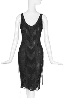 Lot 221 - A Christian Dior by John Galliano black knitted viscose dress, pre-collection 2006
