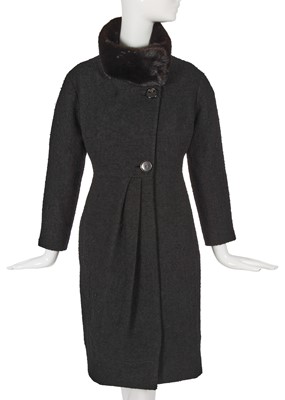 Lot 211 - A Christian Dior by John Galliano black bouclé wool coat, commercial collection 2008
