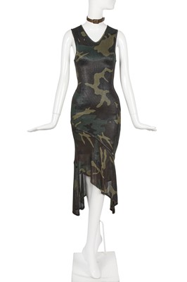 Lot 236 - A Christian Dior by John Galliano camouflage-print knitted viscose dress, pre-collection 2001