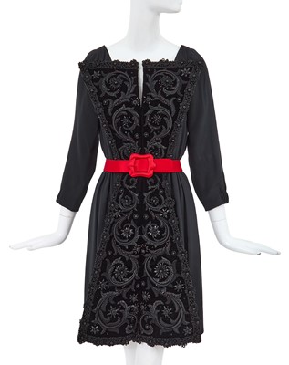Lot 177 - A Christian Lacroix haute couture black silk and velvet cocktail dress, Autumn-Winter 1991-92