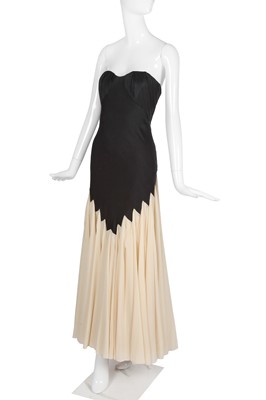 Lot 159 - A Zac Posen black crêpe and ivory chiffon evening dress, pre-fall 2010