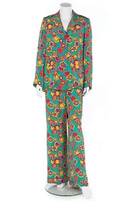 Lot 305 - An Yves Saint Laurent couture printed trouser...