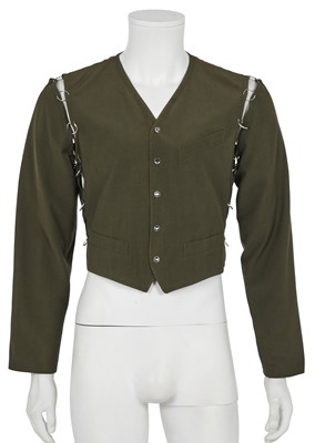 Lot 500 - A Jean Paul Gaultier men's green viscose sleeved waistcoat, circa 1991