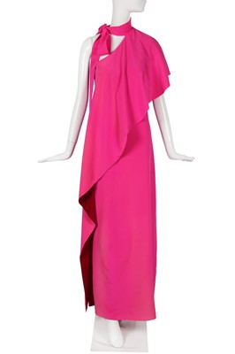 Lot 90 - A Schiaparelli haute couture by Bertrand Guyon shocking pink and scarlet silk evening dress, Spring-Summer 2017