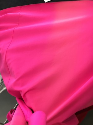 Lot 90 - A Schiaparelli haute couture by Bertrand Guyon shocking pink and scarlet silk evening dress, Spring-Summer 2017