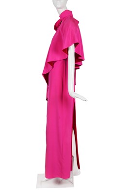 Lot 90 - A Schiaparelli haute couture by Bertrand Guyon shocking pink and scarlet silk evening dress, Spring-Summer 2017