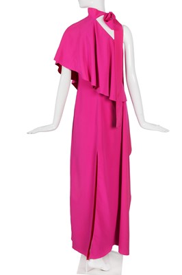 Lot 90 - A Schiaparelli haute couture by Bertrand Guyon shocking pink and scarlet silk evening dress, Spring-Summer 2017