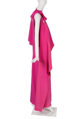 Lot 90 - A Schiaparelli haute couture by Bertrand Guyon shocking pink and scarlet silk evening dress, Spring-Summer 2017