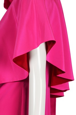 Lot 90 - A Schiaparelli haute couture by Bertrand Guyon shocking pink and scarlet silk evening dress, Spring-Summer 2017