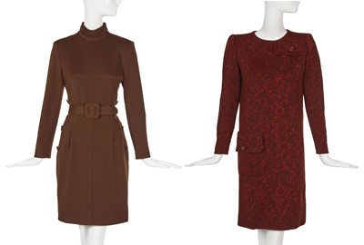 Lot 173 - Two Hubert de Givenchy wool dresses, 1980s