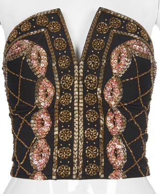 Lot 84 - A Chanel by Karl Lagerfeld beaded bustier top, probably 1990s