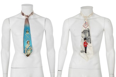 Lot 584 - Two men's printed silk ties, 1951-55