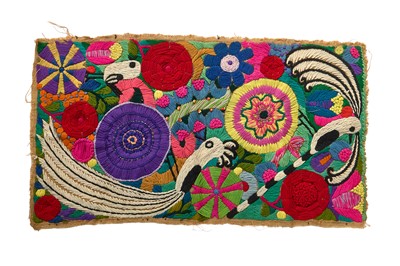Lot 522 - A rare Wiener Werkstätte by Felice Rix-Ueno embroidered wool and burlap panel, circa 1928